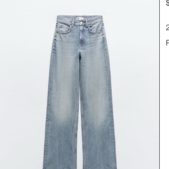 Zara TRF High Rise Wide Leg Jeans - Picture 3 of 5